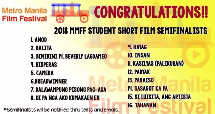 ADC announced in the Top 16 MMFF Student Short Film Seminafinalists